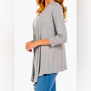 Anthropologie CUPIO Draped Open Front Cardigan Top Heather Gray Women’s S Small